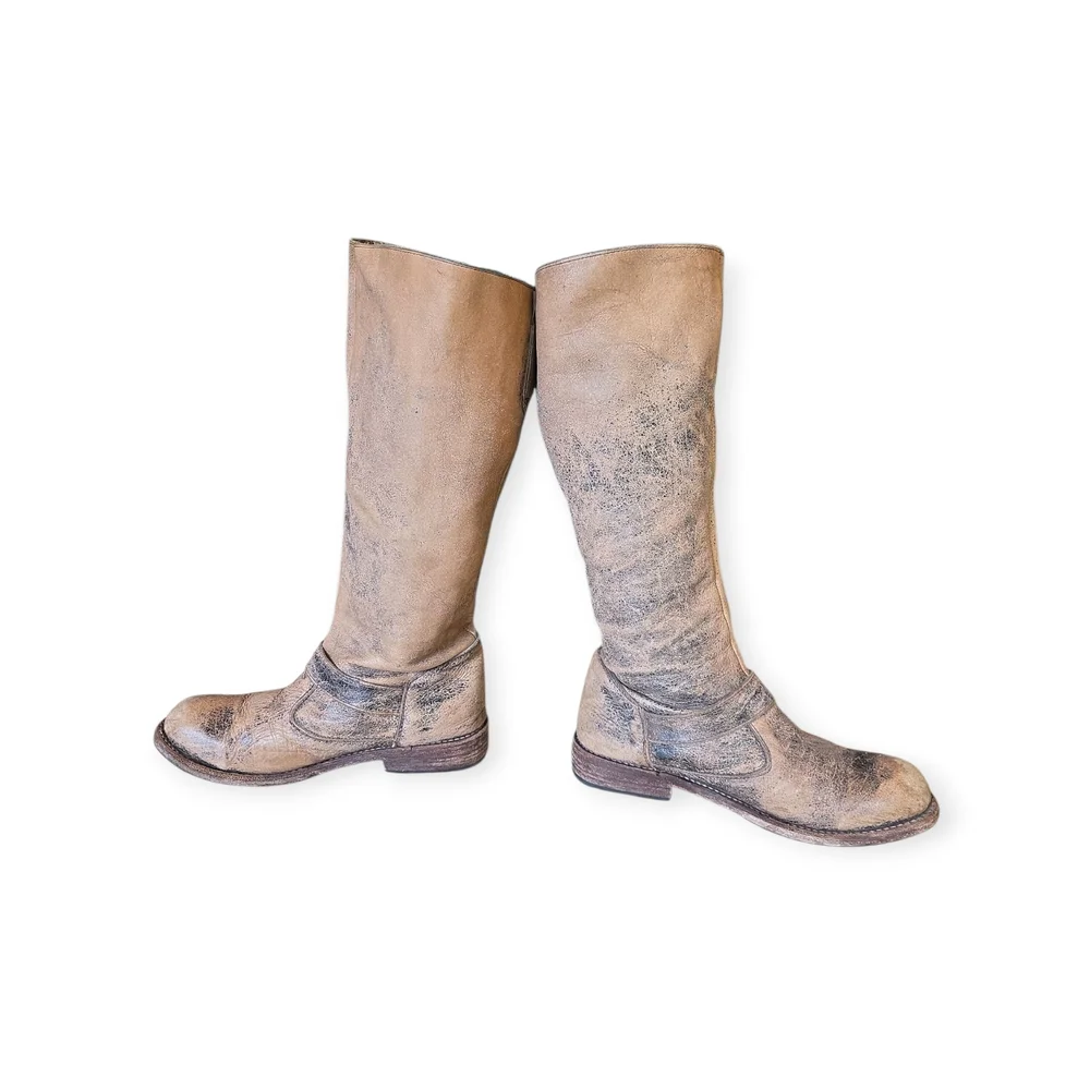 Bed Stu Tan Heeled Boots with Buckle Detail - Picture 3 of 8